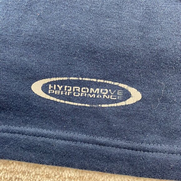 Logo Athletic Sweater Hoodie Mean Large L Navy Blue 1/4 Zip Activewear Sports - Picture 9 of 9